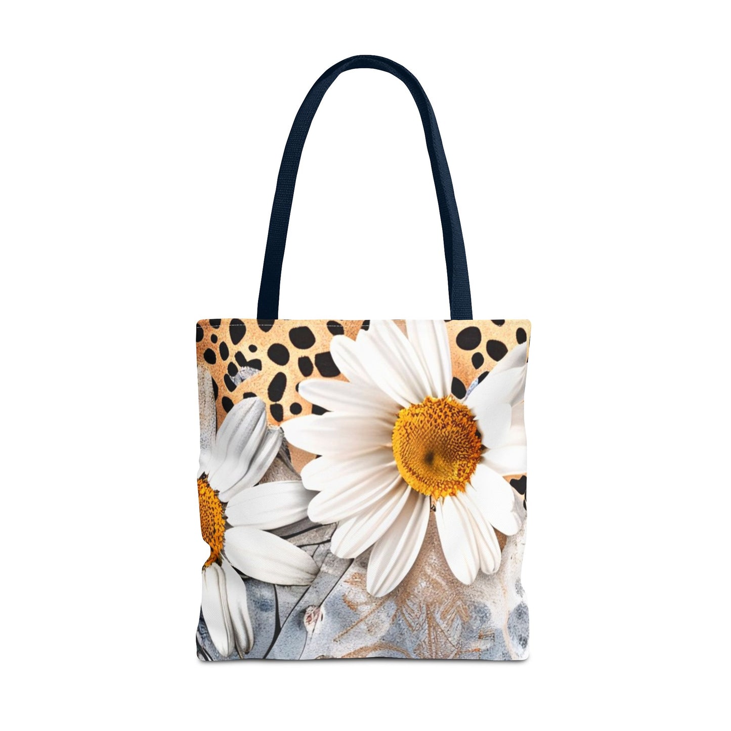 Floral Art Tote Bag - Daisies, Animal and Denim Print Stylish & Functional for Everyday Use
