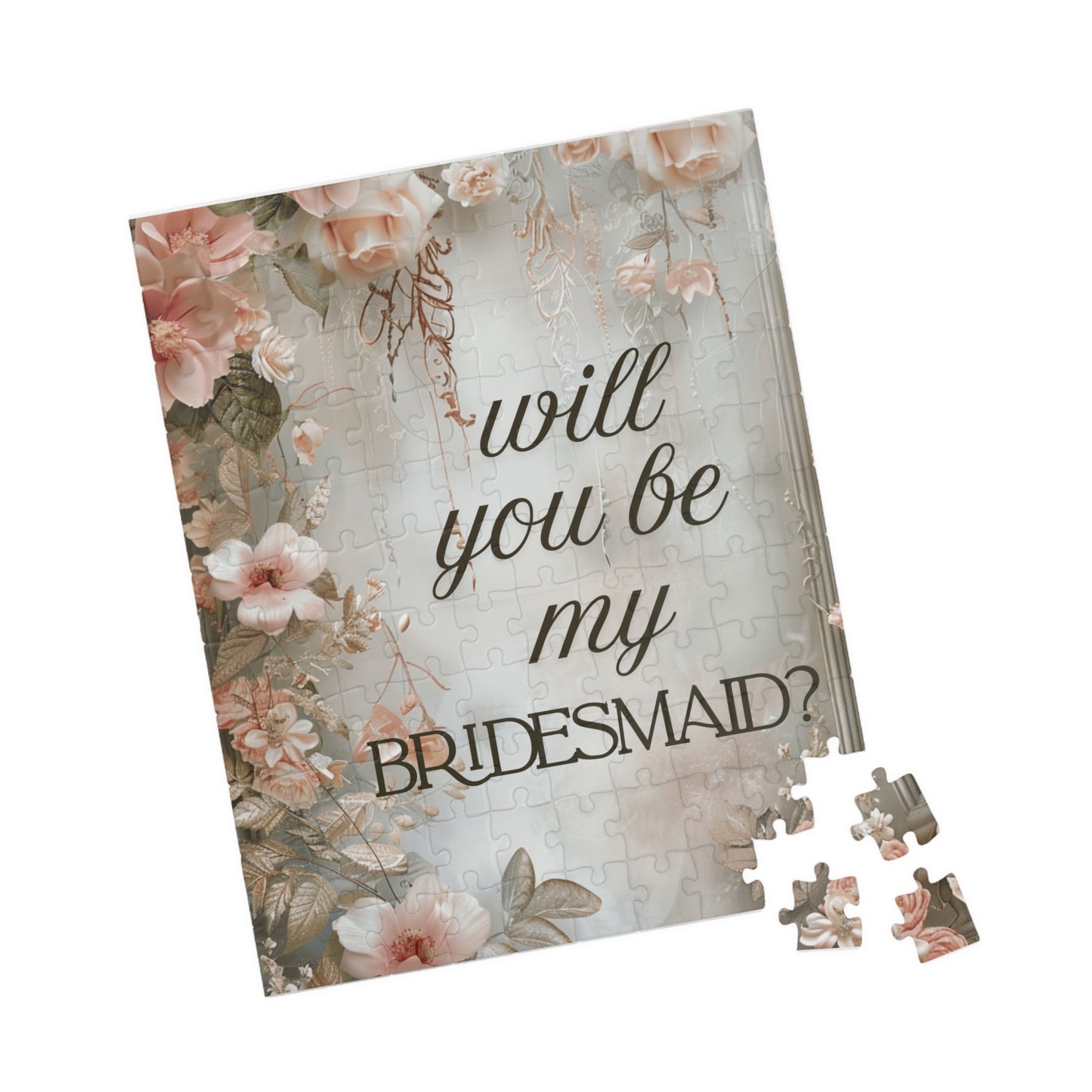 Bridesmaid Puzzle Proposal Gift – Will you be my Bridesmaid? | Floral Bridal Party Reveal Keepsake | Wedding Proposal Idea