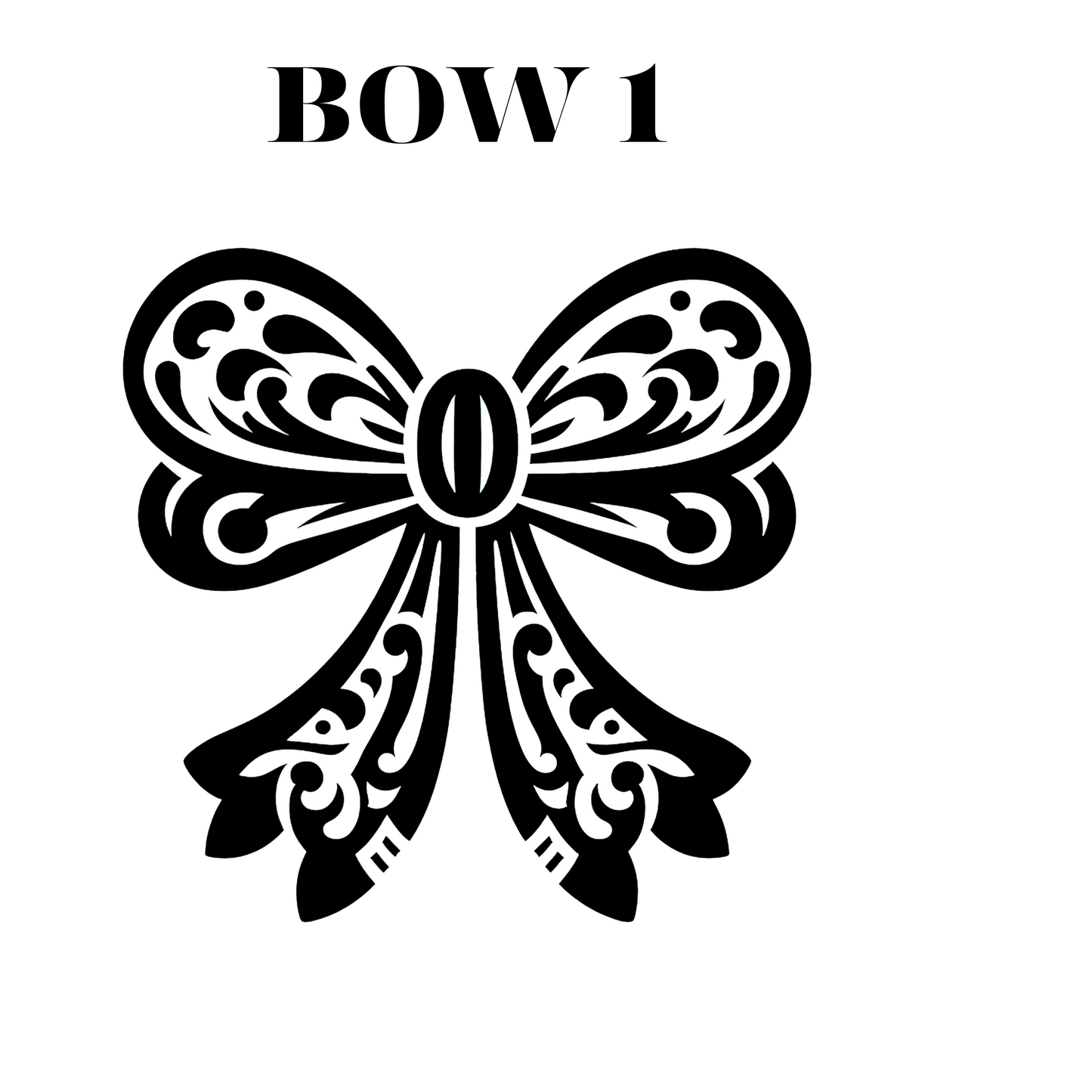Chinoiserie-Inspired Bow Vinyl Decal  (Your choice:1 of f 5 style).  Elegant Decorative Ribbon Design Vinyl Decal for WIndows, computers, etc