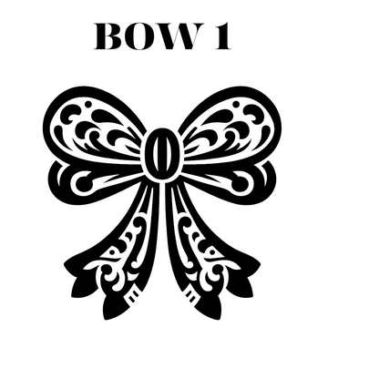 Chinoiserie-Inspired Bow Vinyl Decal  (Your choice:1 of f 5 style).  Elegant Decorative Ribbon Design Vinyl Decal for WIndows, computers, etc