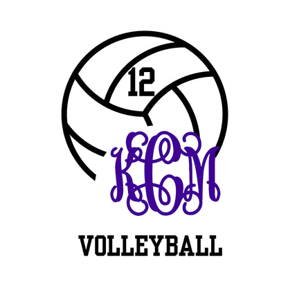 Custom Monogram Design for Your Favorite Sport Sports Vinyl Decal – Personalized Sports Decal