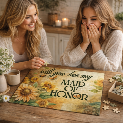 Will You Be My Maid of Honor Puzzle | Will you BEE My Maid of Honor Proposal | Bridal Party Proposal Gift | Wedding Asking Puzzle