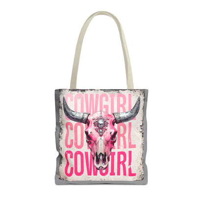 Pink Cowgirl Skull Tote Bag - Stylish Western Decor