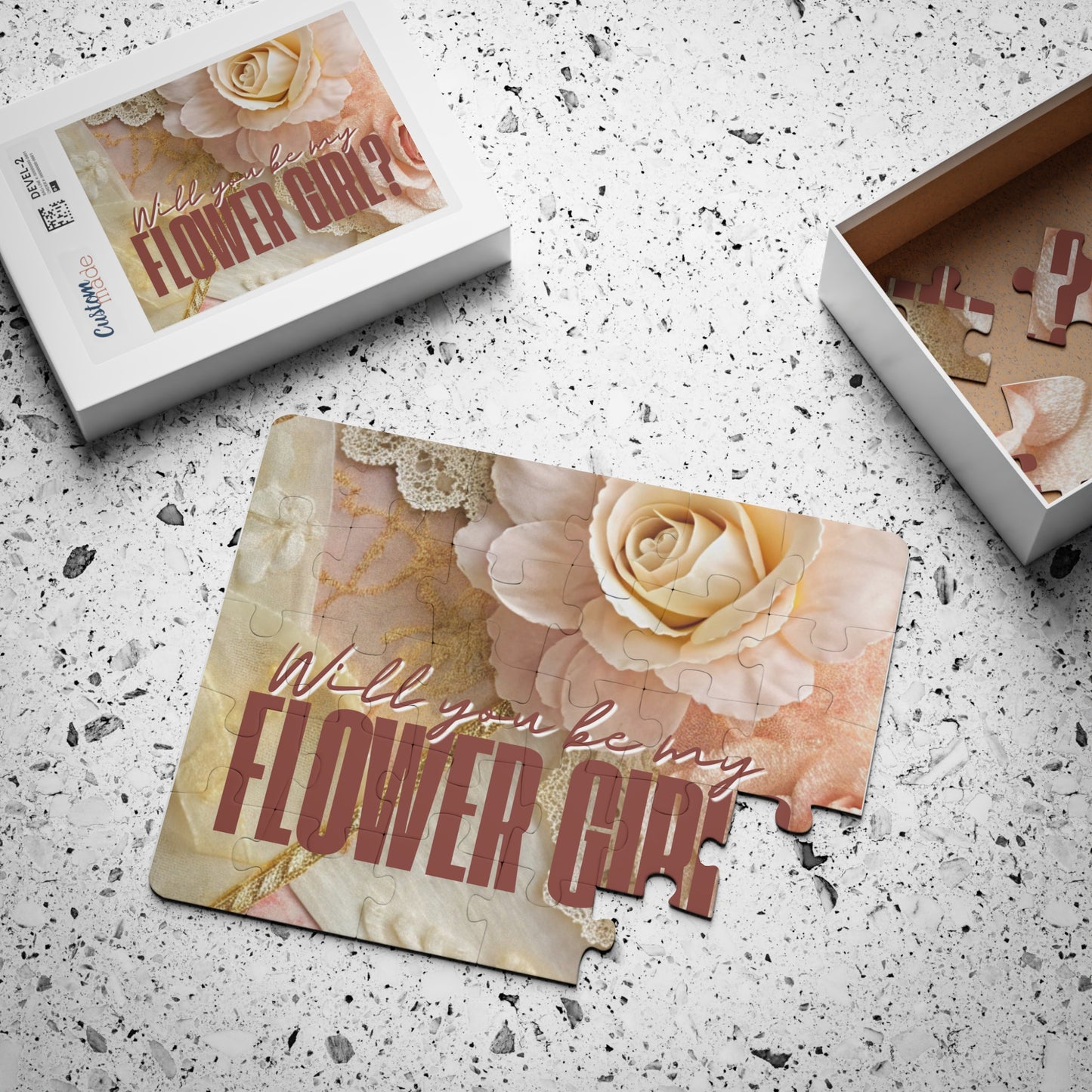 Flower Girl Proposal Kids Puzzle — "Will you be my Flower Girl?" 30-Piece Keepsake