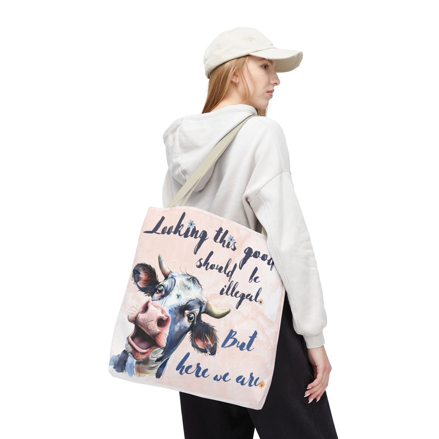 Humorous Cow Tote Bag - 'Looking This Good Should Be Illegal' - Gift Idea