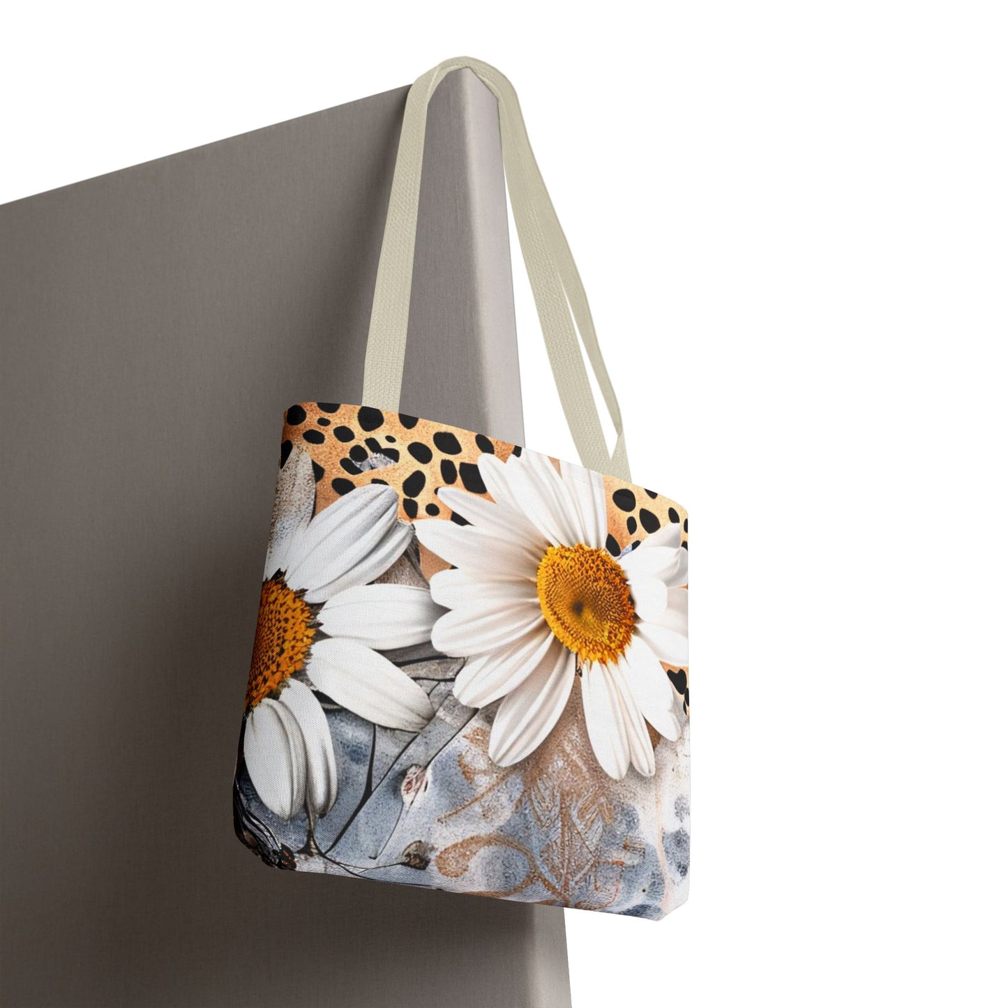 Floral Art Tote Bag - Daisies, Animal and Denim Print Stylish & Functional for Everyday Use