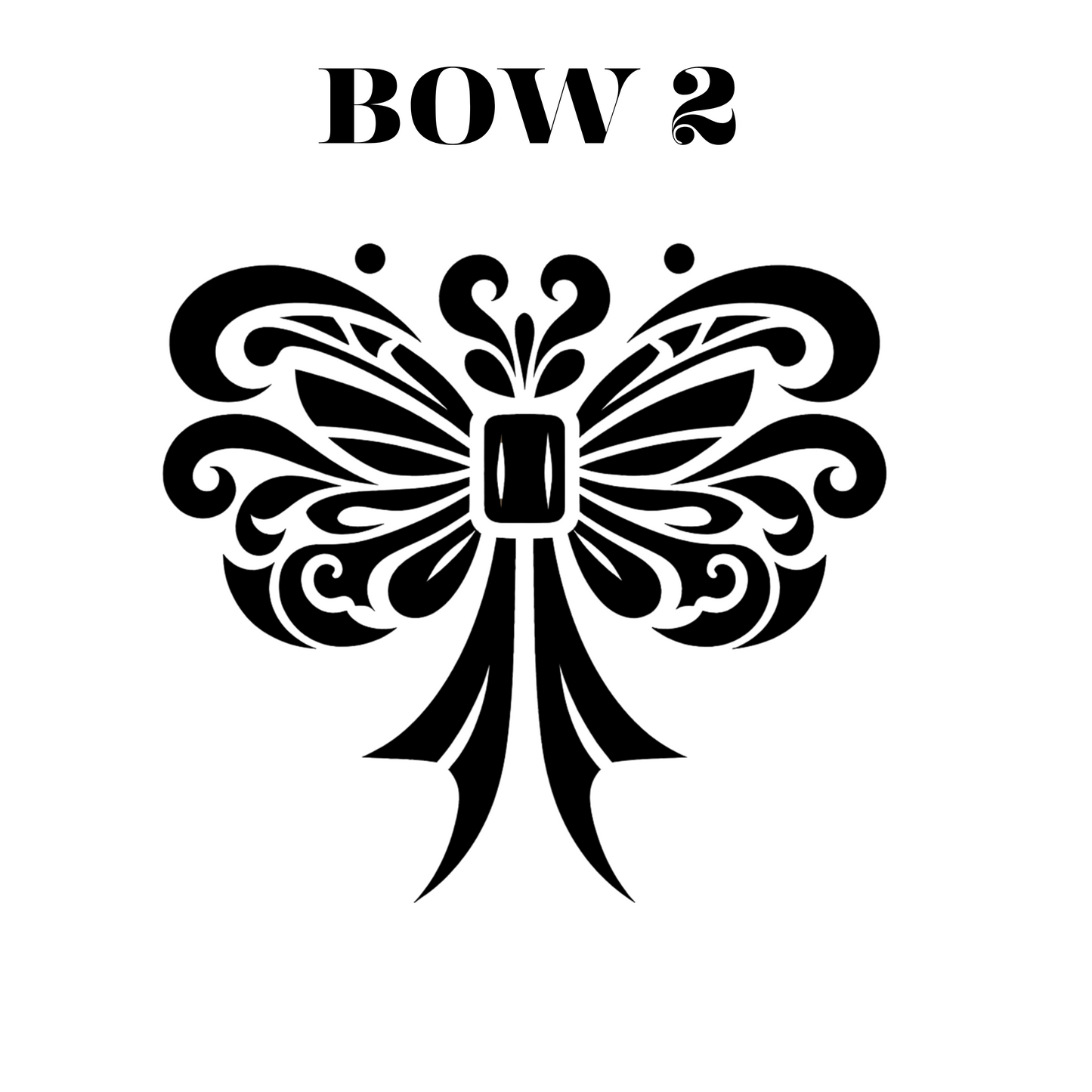Chinoiserie-Inspired Bow Vinyl Decal  (Your choice:1 of f 5 style).  Elegant Decorative Ribbon Design Vinyl Decal for WIndows, computers, etc