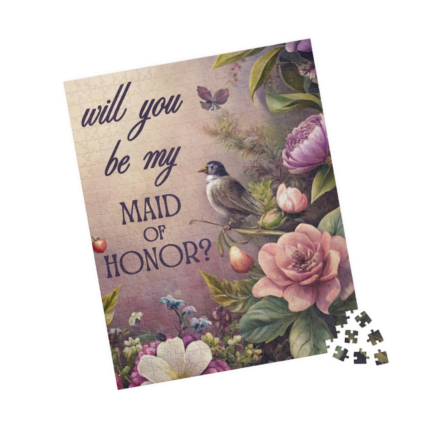 Maid of Honor Puzzle Proposal Gift – Will you be my Maid of Honor? | Floral Bridal Party Reveal Keepsake | Wedding Proposal Idea