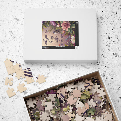 Maid of Honor Puzzle Proposal Gift – Will you be my Maid of Honor? | Floral Bridal Party Reveal Keepsake | Wedding Proposal Idea