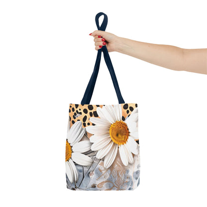 Floral Art Tote Bag - Daisies, Animal and Denim Print Stylish & Functional for Everyday Use