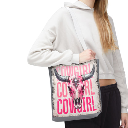 Pink Cowgirl Skull Tote Bag - Stylish Western Decor