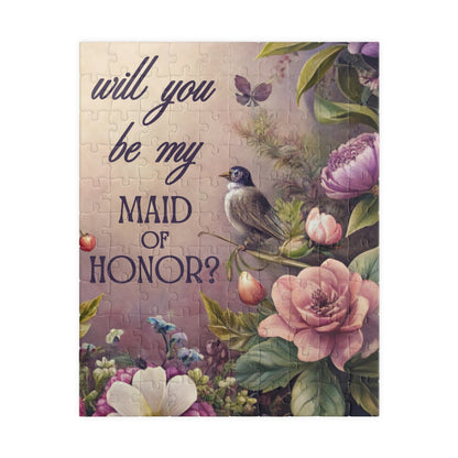 Maid of Honor Puzzle Proposal Gift – Will you be my Maid of Honor? | Floral Bridal Party Reveal Keepsake | Wedding Proposal Idea