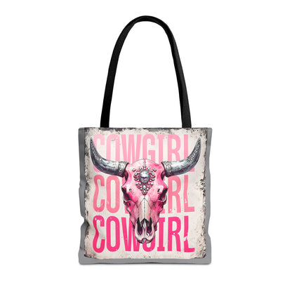 Pink Cowgirl Skull Tote Bag - Stylish Western Decor