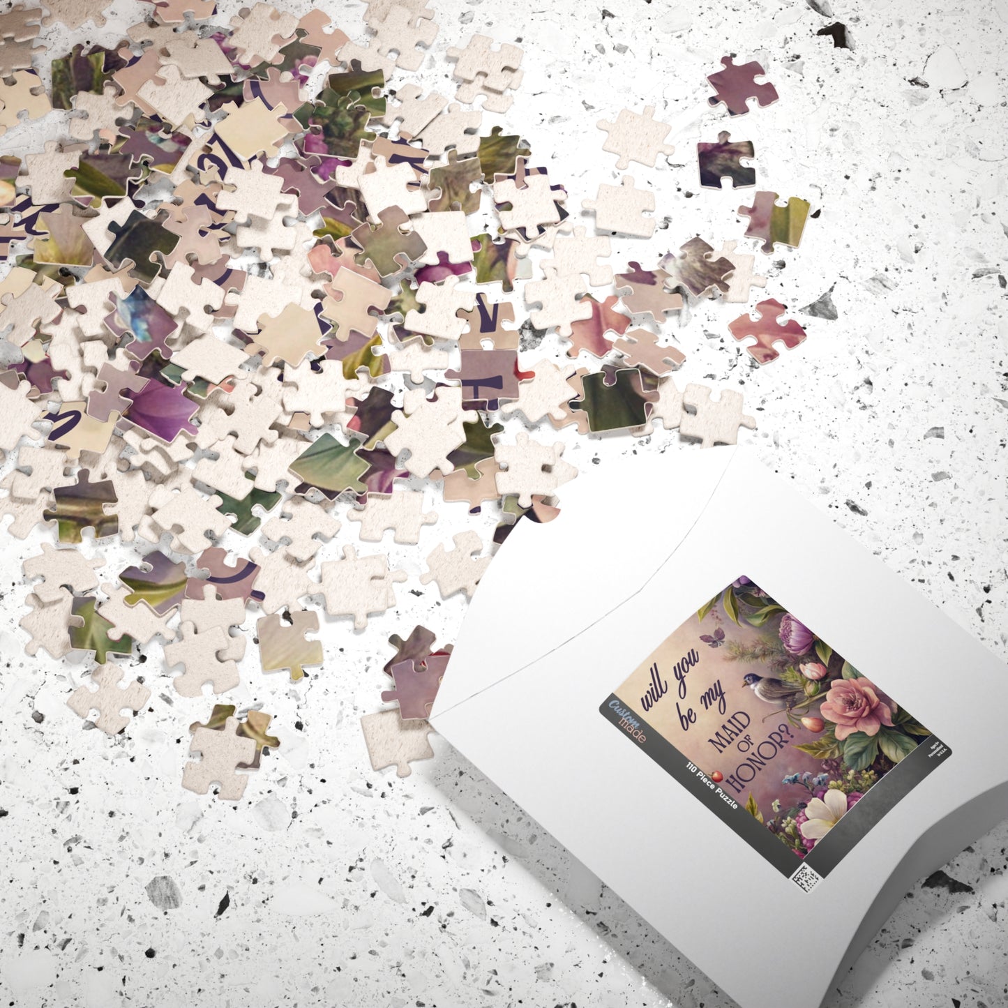 Maid of Honor Puzzle Proposal Gift – Will you be my Maid of Honor? | Floral Bridal Party Reveal Keepsake | Wedding Proposal Idea