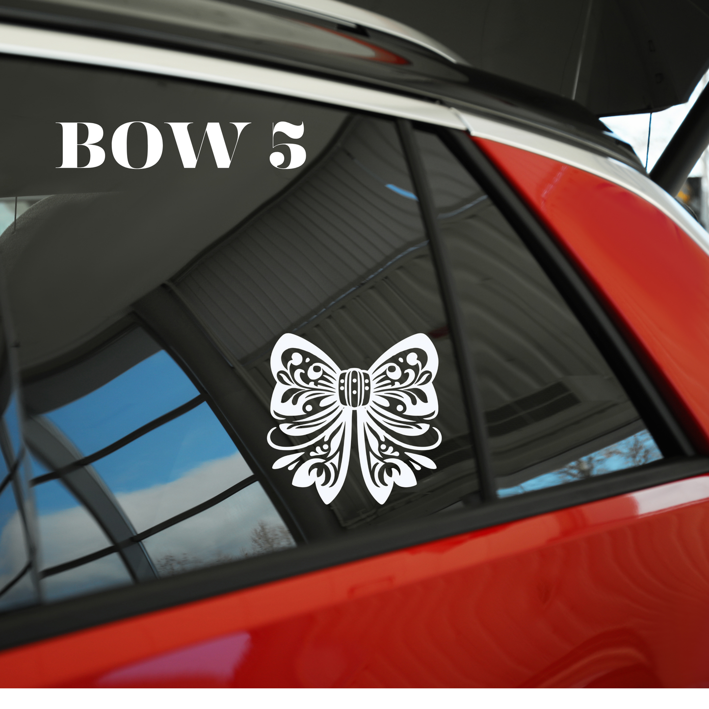 Chinoiserie-Inspired Bow Vinyl Decal  (Your choice:1 of f 5 style).  Elegant Decorative Ribbon Design Vinyl Decal for WIndows, computers, etc