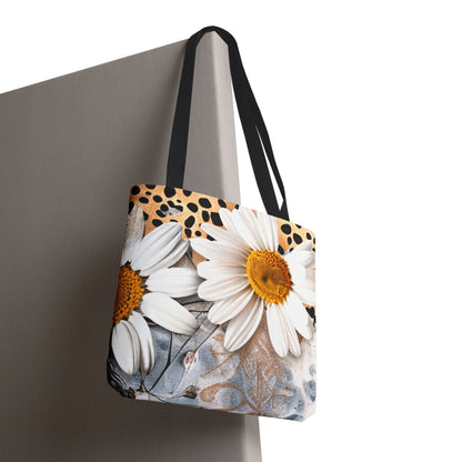Floral Art Tote Bag - Daisies, Animal and Denim Print Stylish & Functional for Everyday Use