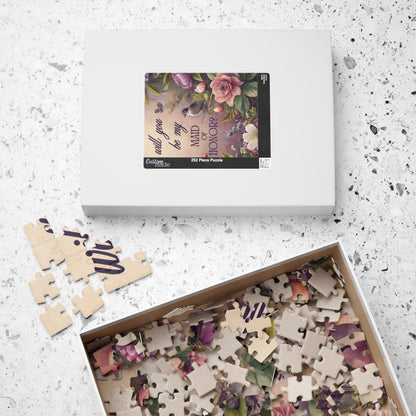Maid of Honor Puzzle Proposal Gift – Will you be my Maid of Honor? | Floral Bridal Party Reveal Keepsake | Wedding Proposal Idea
