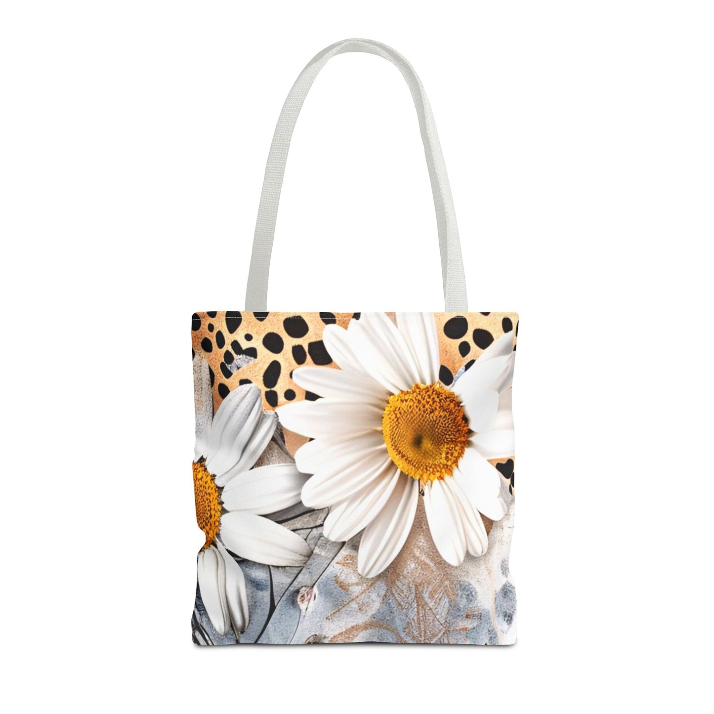 Floral Art Tote Bag - Daisies, Animal and Denim Print Stylish & Functional for Everyday Use