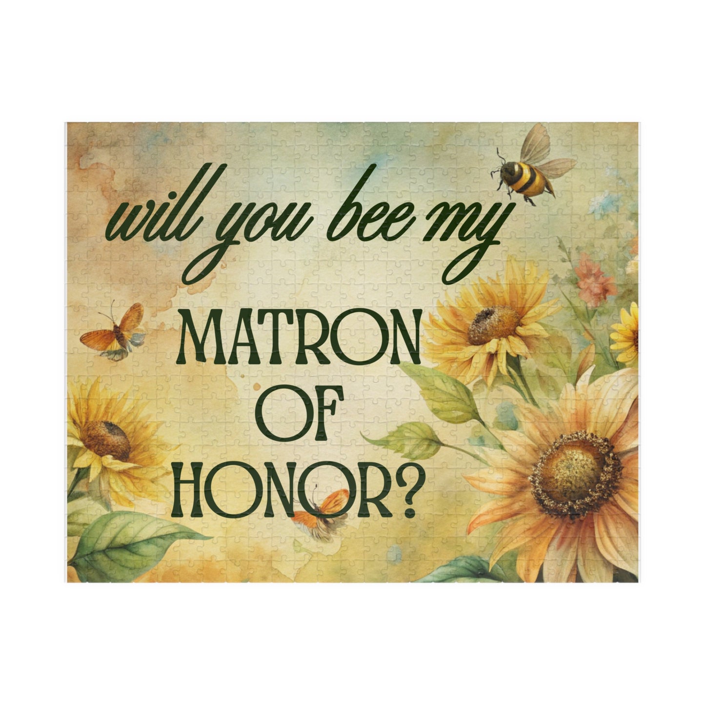 Will You Be My Matron of Honor Puzzle | Will you BEE My Matron of Honor Proposal | Bridal Party Proposal Gift | Wedding Asking Puzzle
