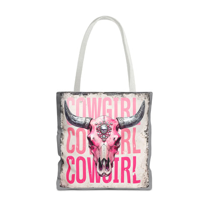 Pink Cowgirl Skull Tote Bag - Stylish Western Decor