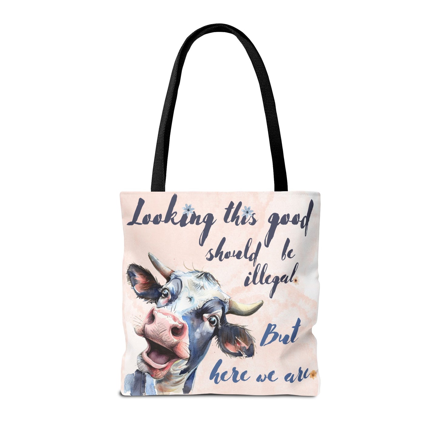 Humorous Cow Tote Bag - 'Looking This Good Should Be Illegal' - Gift Idea