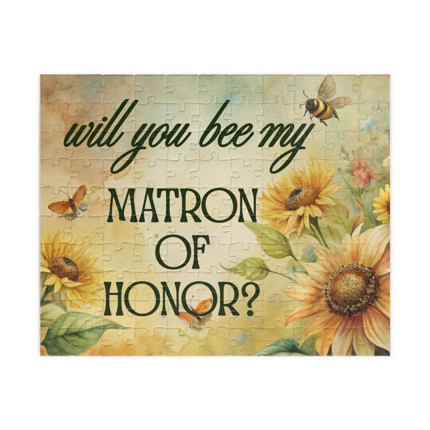 Will You Be My Matron of Honor Puzzle | Will you BEE My Matron of Honor Proposal | Bridal Party Proposal Gift | Wedding Asking Puzzle