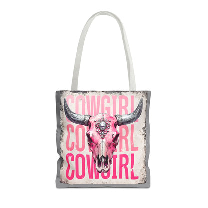 Pink Cowgirl Skull Tote Bag - Stylish Western Decor