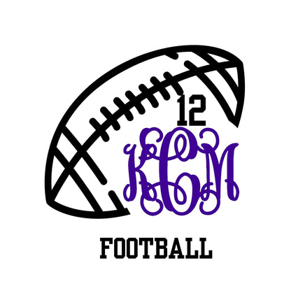 Custom Monogram Design for Your Favorite Sport Sports Vinyl Decal – Personalized Sports Decal