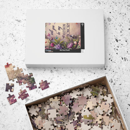 Matron of Honor Puzzle Proposal Gift – Will you be my Matron of Honor? | Floral Bridal Party Reveal Keepsake | Wedding Proposal Idea
