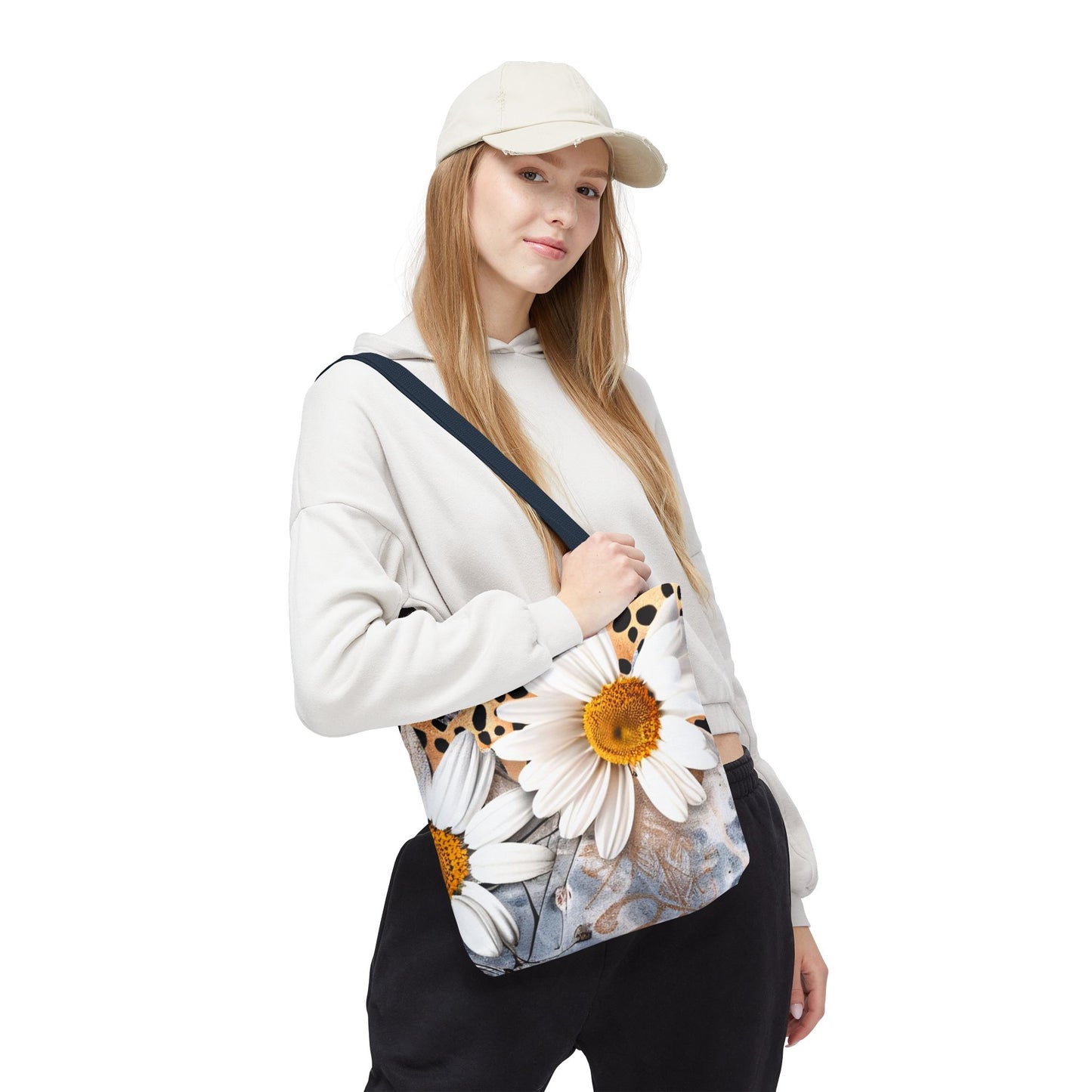 Floral Art Tote Bag - Daisies, Animal and Denim Print Stylish & Functional for Everyday Use