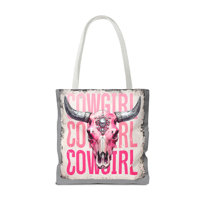 Pink Cowgirl Skull Tote Bag - Stylish Western Decor