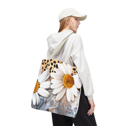 Floral Art Tote Bag - Daisies, Animal and Denim Print Stylish & Functional for Everyday Use