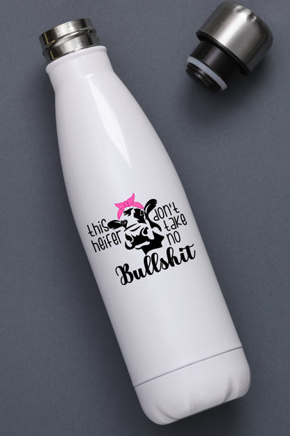Sassy Cow with Bandana Vinyl Decal | "This Heifer Don't Take No Bullshit" | Funny Car Window & Yeti Cup Sticker