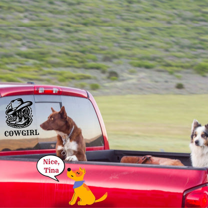 "Cowboy or Cowgirl" Hat, Boots & Rope Vinyl Decal – Western Ranch, Truck Window, Car, Cup, Window & Computer Decals