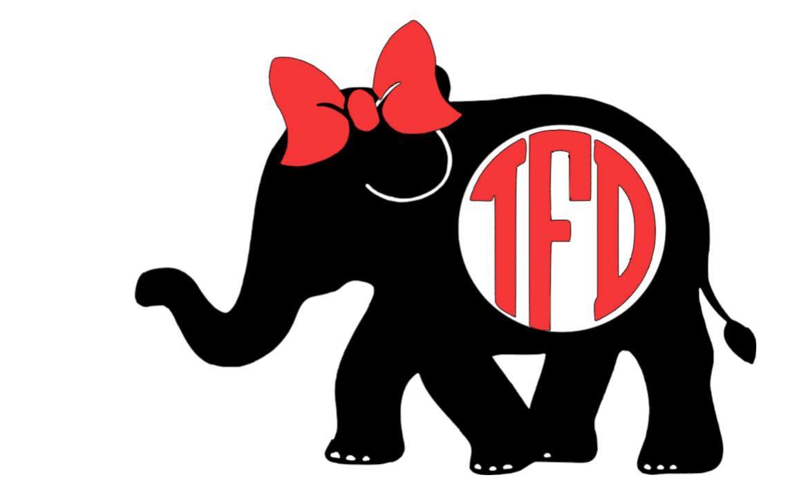 Elephant Circle Cut Monogram with Optional Bow Vinyl Decal - Custom/Personalized Elephant Decal