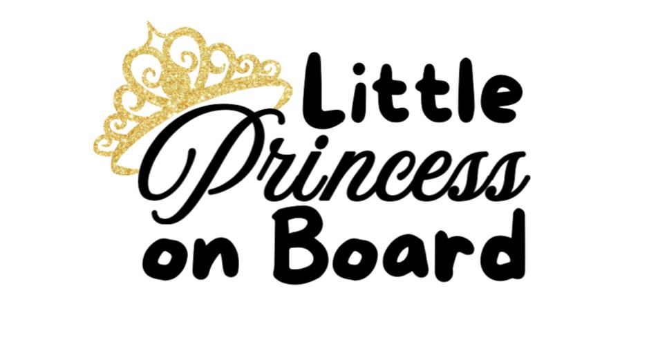 Little Princess on Board Vinyl Decal for car window – Cute Car Sign for Baby Girl – Adorable Crown Design