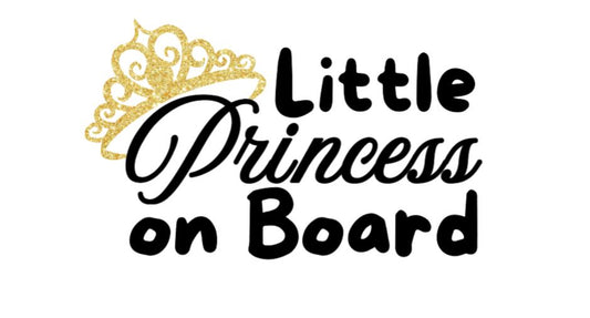 Little Princess on Board Vinyl Decal for car window – Cute Car Sign for Baby Girl – Adorable Crown Design