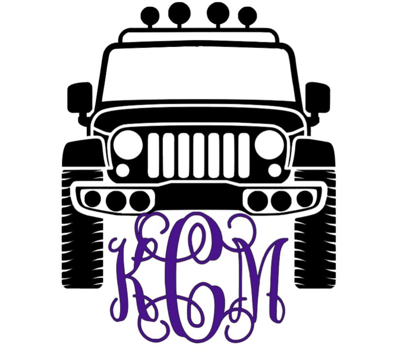 Customizable Jeep with Personalized Monogram and Optional Bow - Tailored JEEP Design with monogram