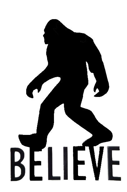 Believe Sasquatch Vinyl Decal | Your Choice Bigfoot Side or Front View Car Window Decal | Cup Decal | Custom Vinyl Sticker