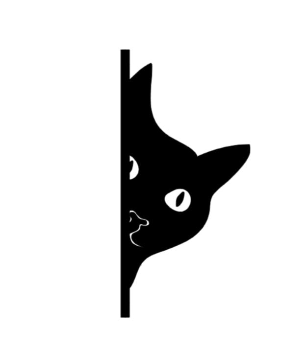 Solid Cat Peeking Side Decal - Choose Left or Right Side view -Cute Cat Car Decal | Funny Cat Stickers