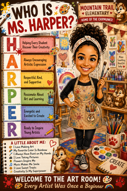 CUSTOM TEACHER & STAFF "ABOUT ME" POSTER | Personalized Back to School Digital Download