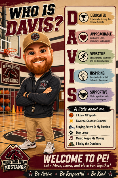 CUSTOM TEACHER & STAFF "ABOUT ME" POSTER | Personalized Back to School Digital Download