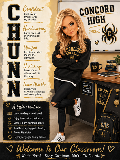 CUSTOM TEACHER & STAFF "ABOUT ME" POSTER | Personalized Back to School Digital Download