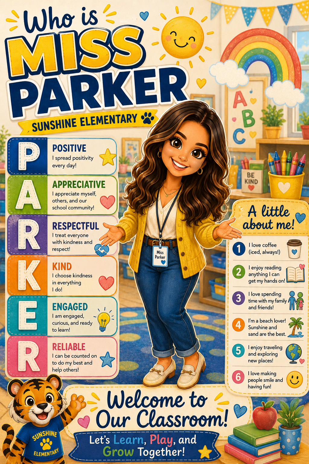 CUSTOM TEACHER & STAFF "ABOUT ME" POSTER | Personalized Back to School Digital Download