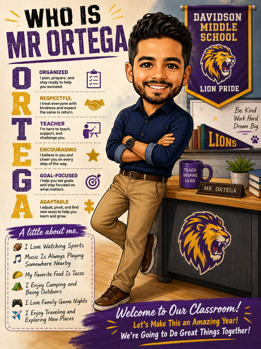 CUSTOM TEACHER & STAFF "ABOUT ME" POSTER | Personalized Back to School Digital Download