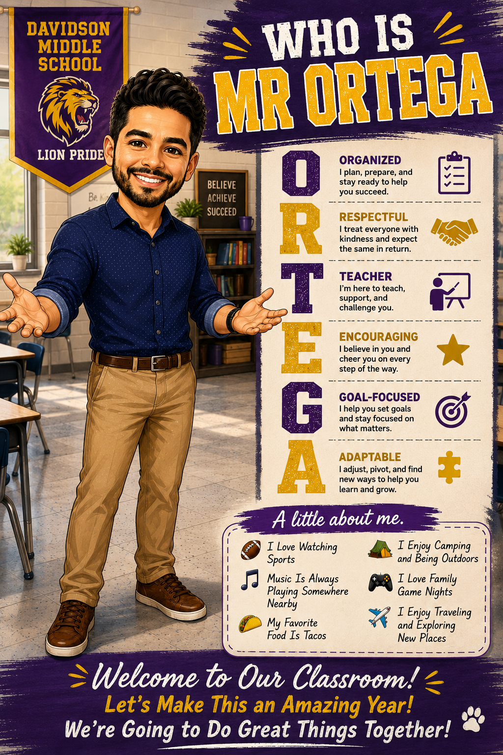CUSTOM TEACHER & STAFF "ABOUT ME" POSTER | Personalized Back to School Digital Download