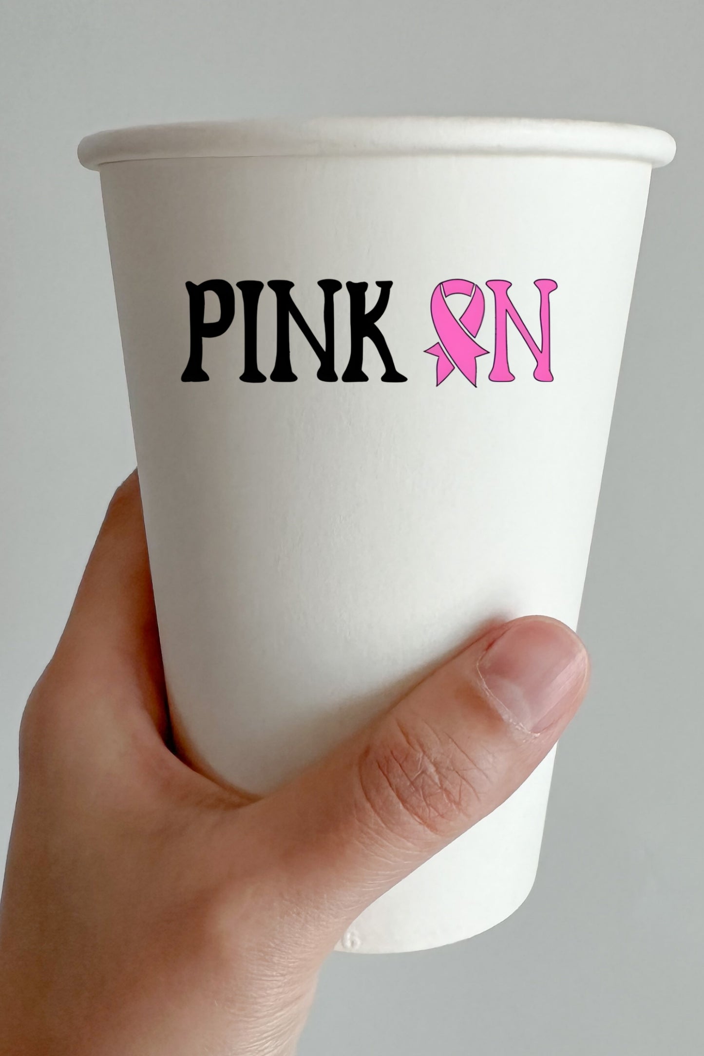 Pink On Breast Cancer Awareness Vinyl Decal | Pink Ribbon Sticker for Car Window, Tumbler, Laptop | Support Gift | Handmade in NC