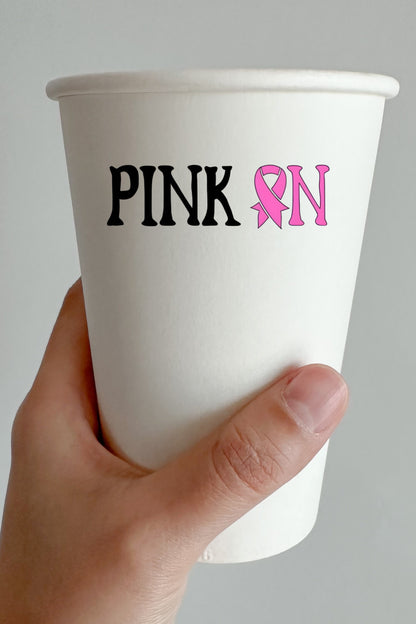 Pink On Breast Cancer Awareness Vinyl Decal | Pink Ribbon Sticker for Car Window, Tumbler, Laptop | Support Gift | Handmade in NC
