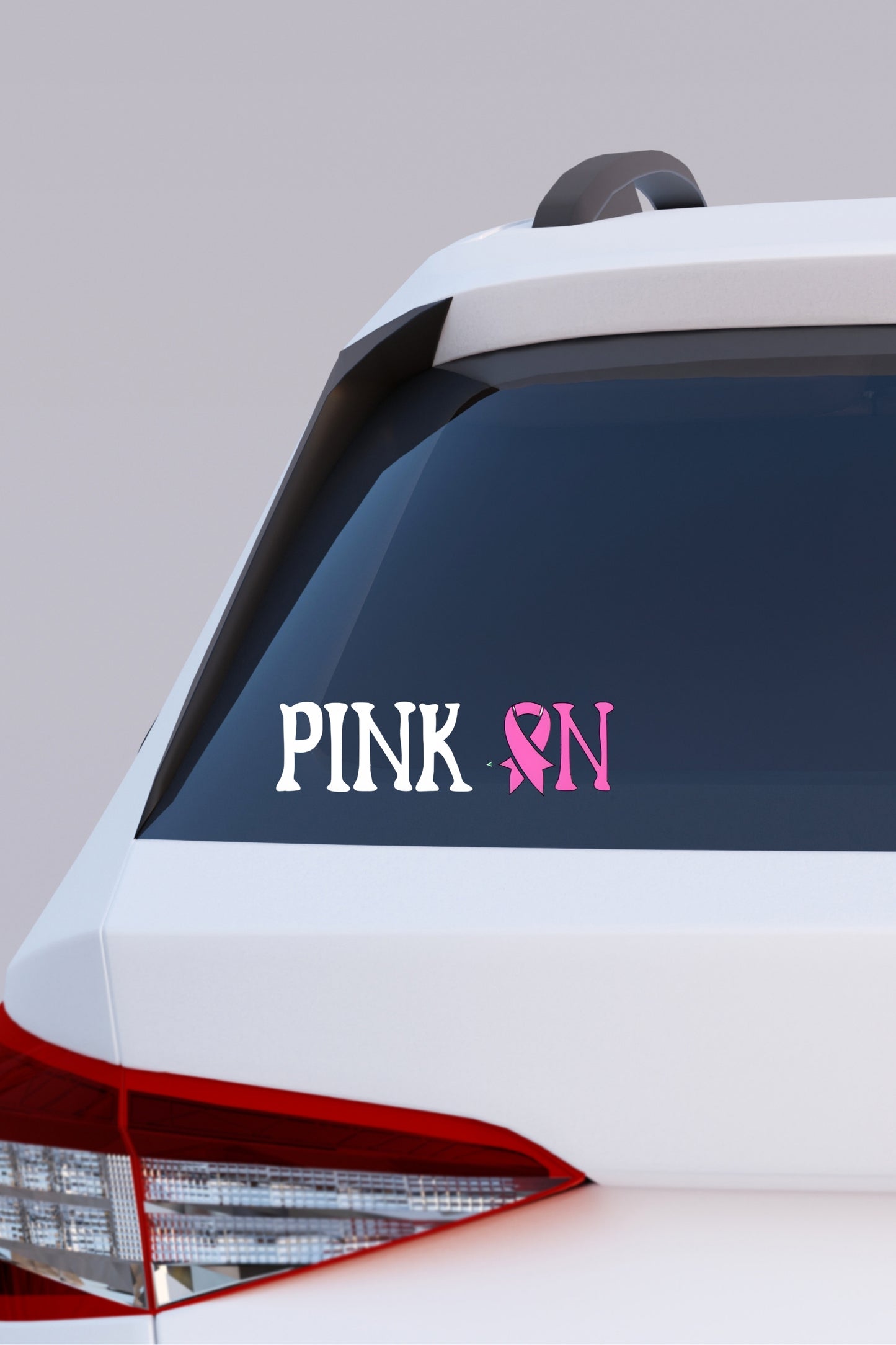 Pink On Breast Cancer Awareness Vinyl Decal | Pink Ribbon Sticker for Car Window, Tumbler, Laptop | Support Gift | Handmade in NC