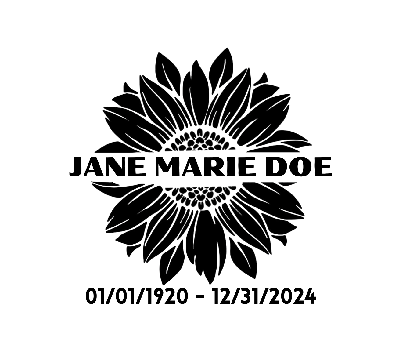 Personalized Sunflower Memorial Decal – Custom Name In Loving Memory Sticker